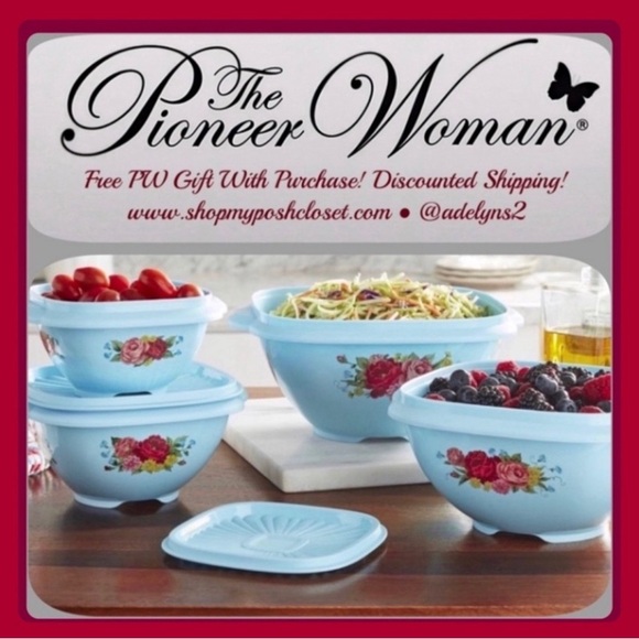 🌺 New Pioneer Woman 8-Piece Sweet Rose Food Storage Set - Picture 4 of 8